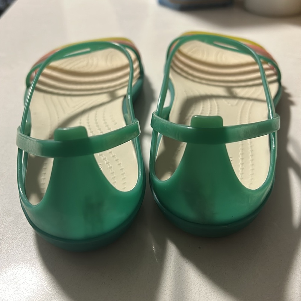 Crocs Isabella Flat Sandal Shoes Women’s Island Green size 9 Kelly sandals - Picture 5 of 13